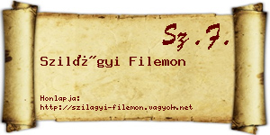 Szilágyi Filemon névjegykártya
